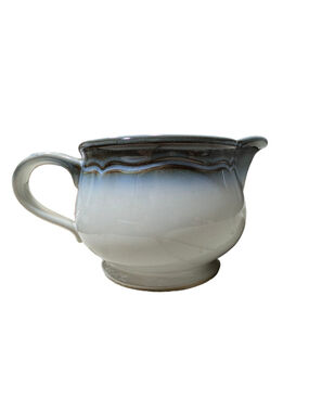 Noritake Stoneware Creamer Pitcher 3.75 x 7 inches White and Blue